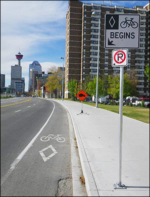 painted on-street bike lane