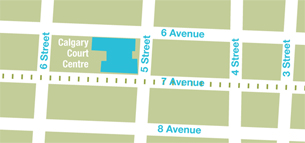 Calgary Courts Centre map