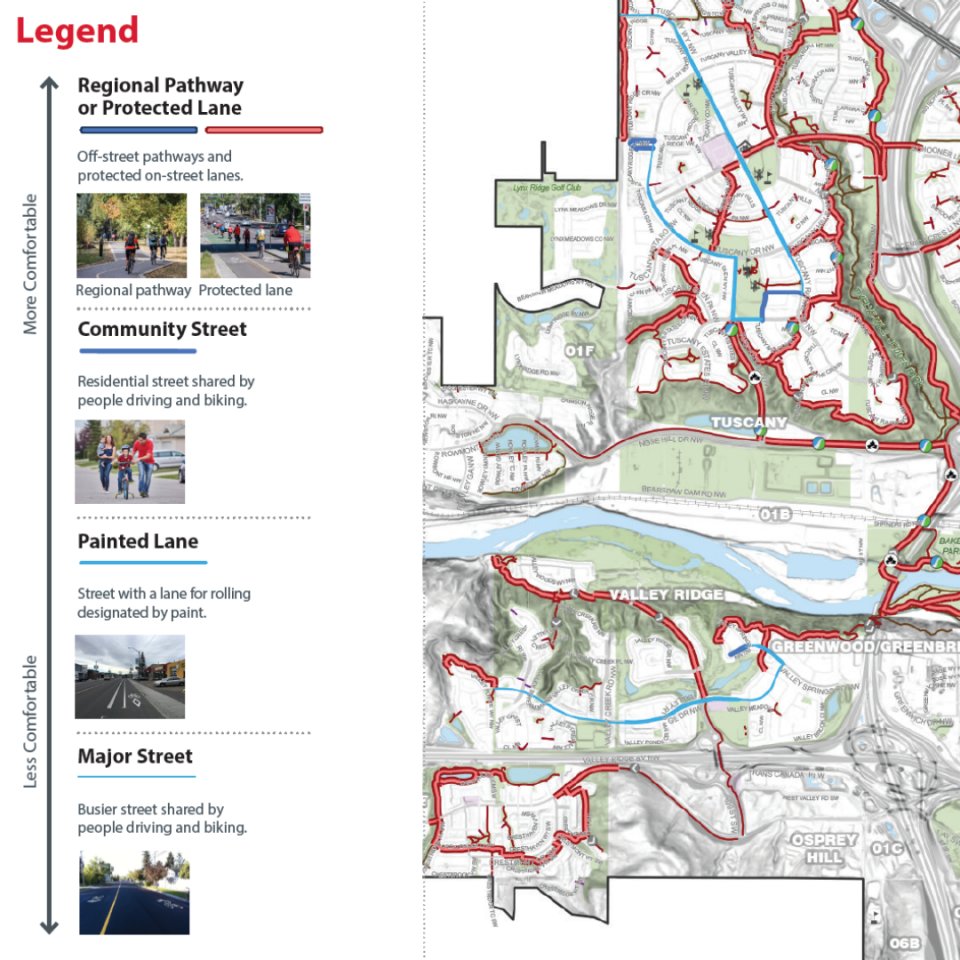 Calgary Walking Paths Map Cycling And Walking Route Maps