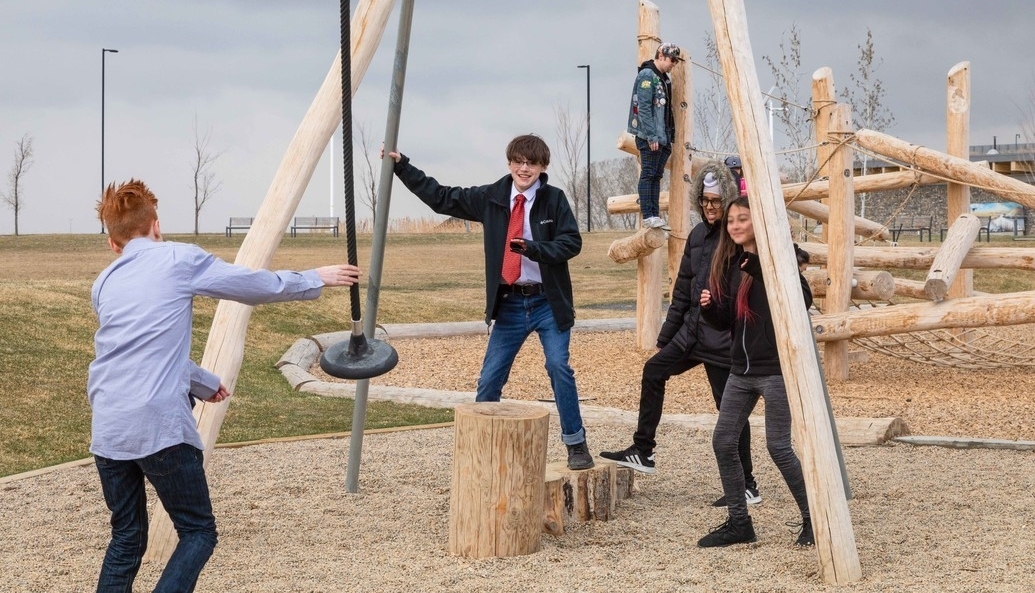Kids playing in a playground