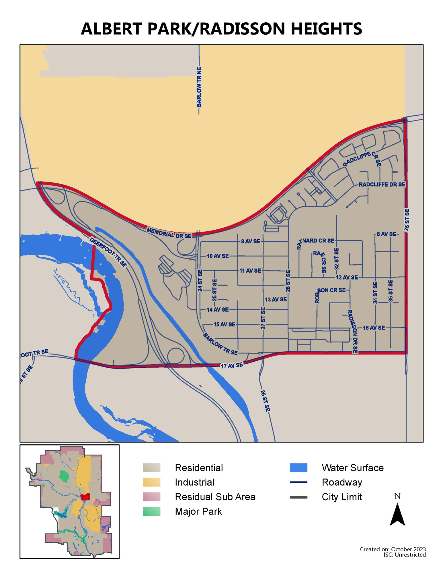 Albert Park/Radisson Heights map