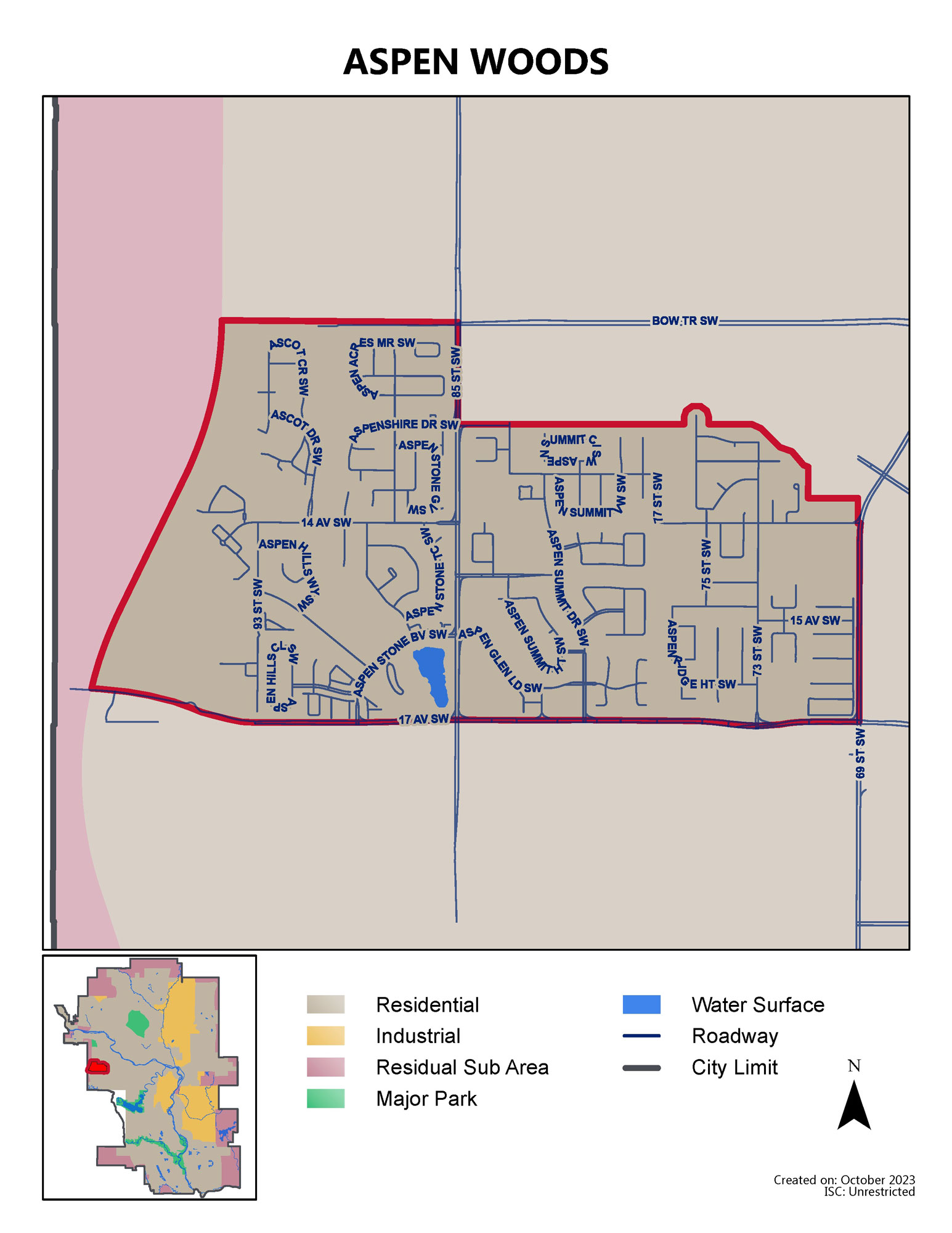 Aspen Woods map