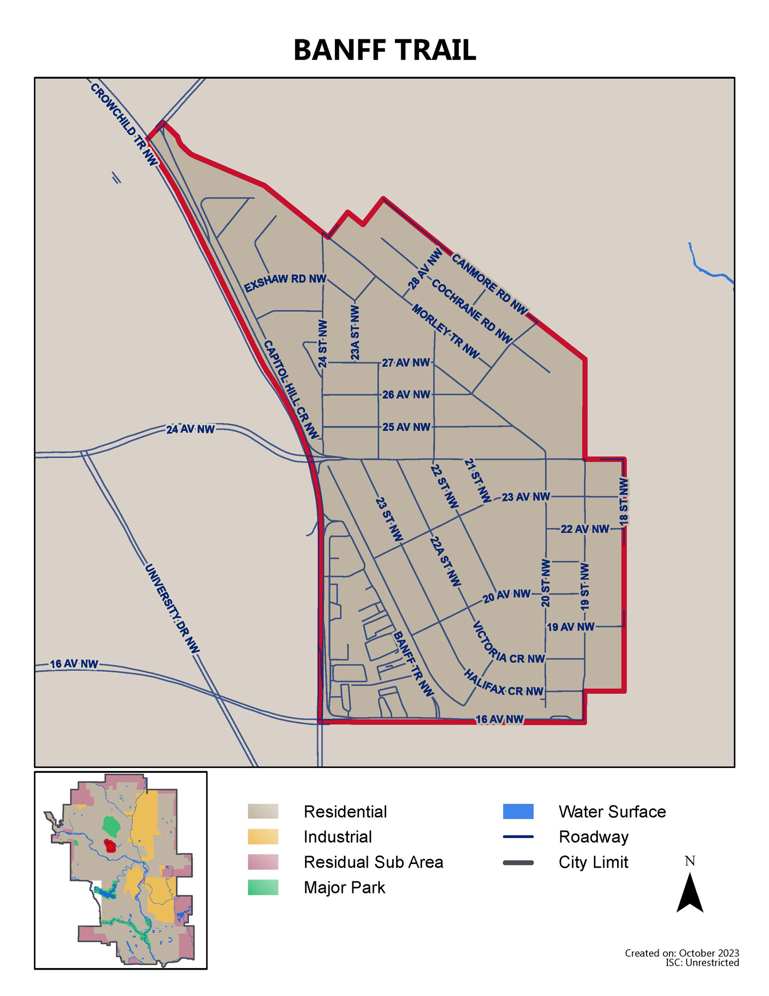 Banff Trail map