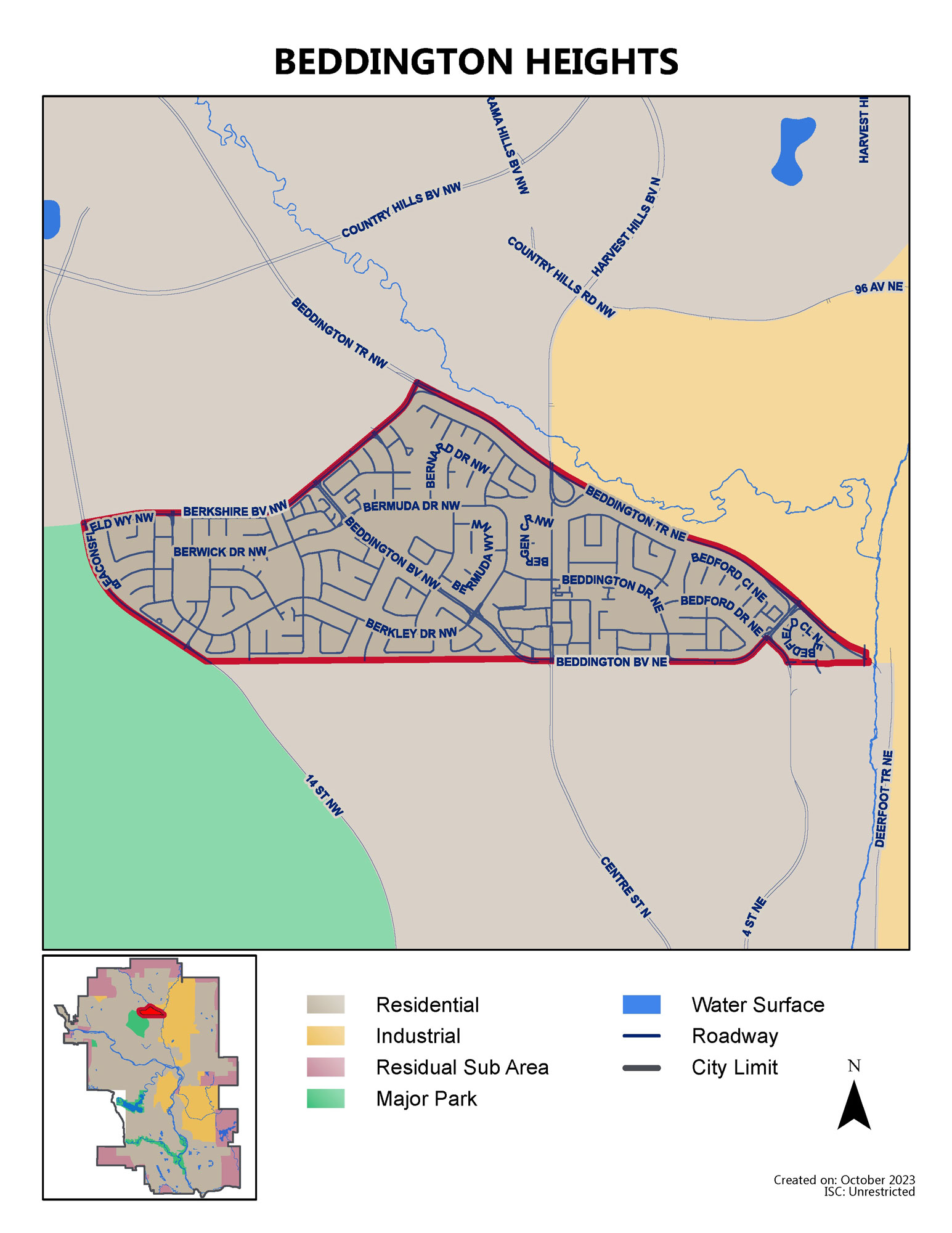 Beddington Heights map