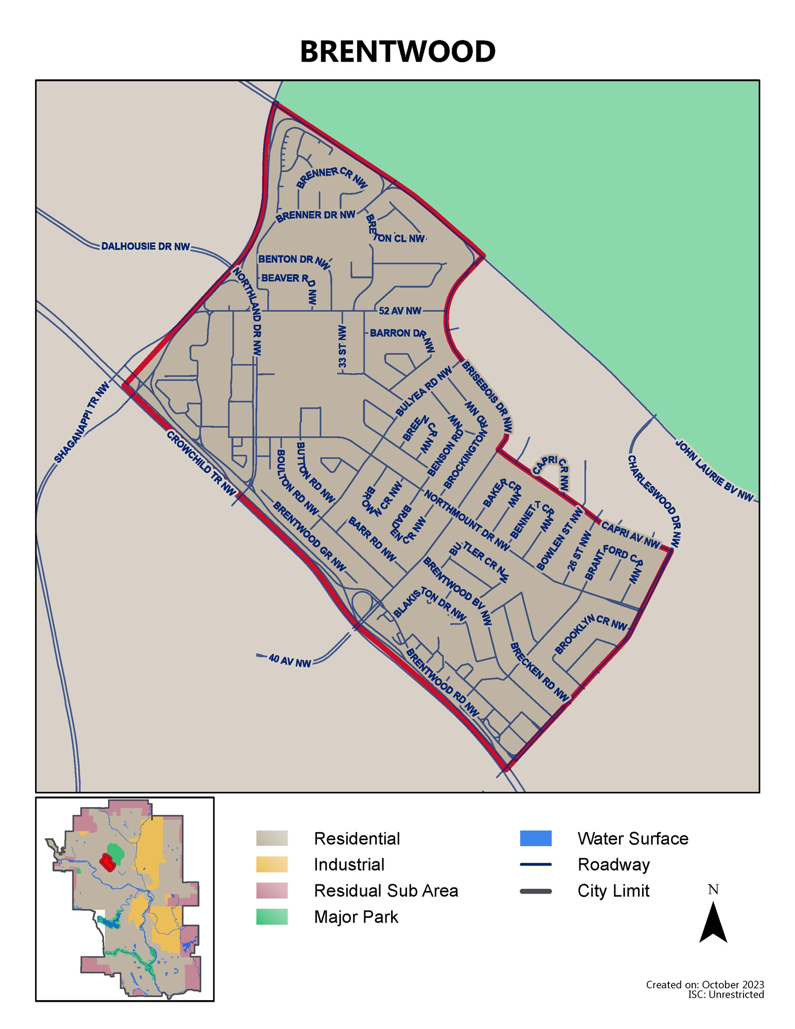 Brentwood map