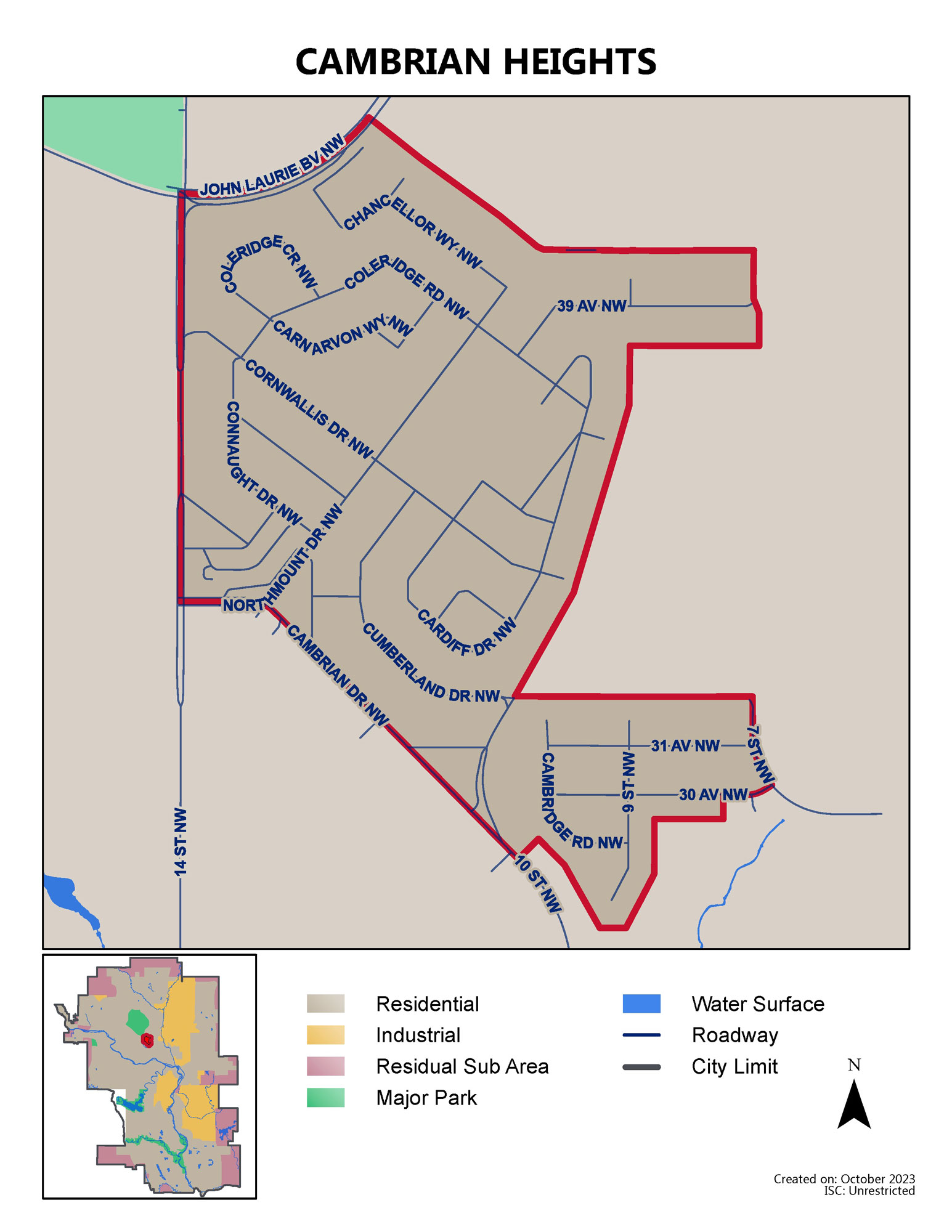 Cambrian Heights map