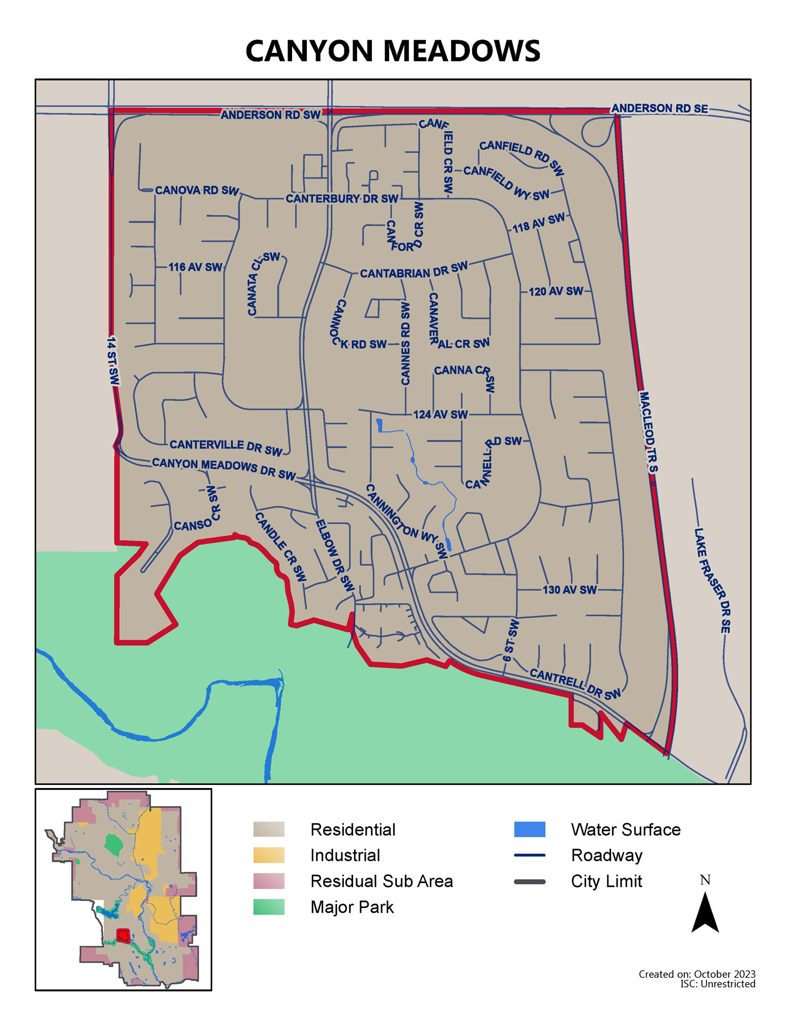 Canyon Meadows map