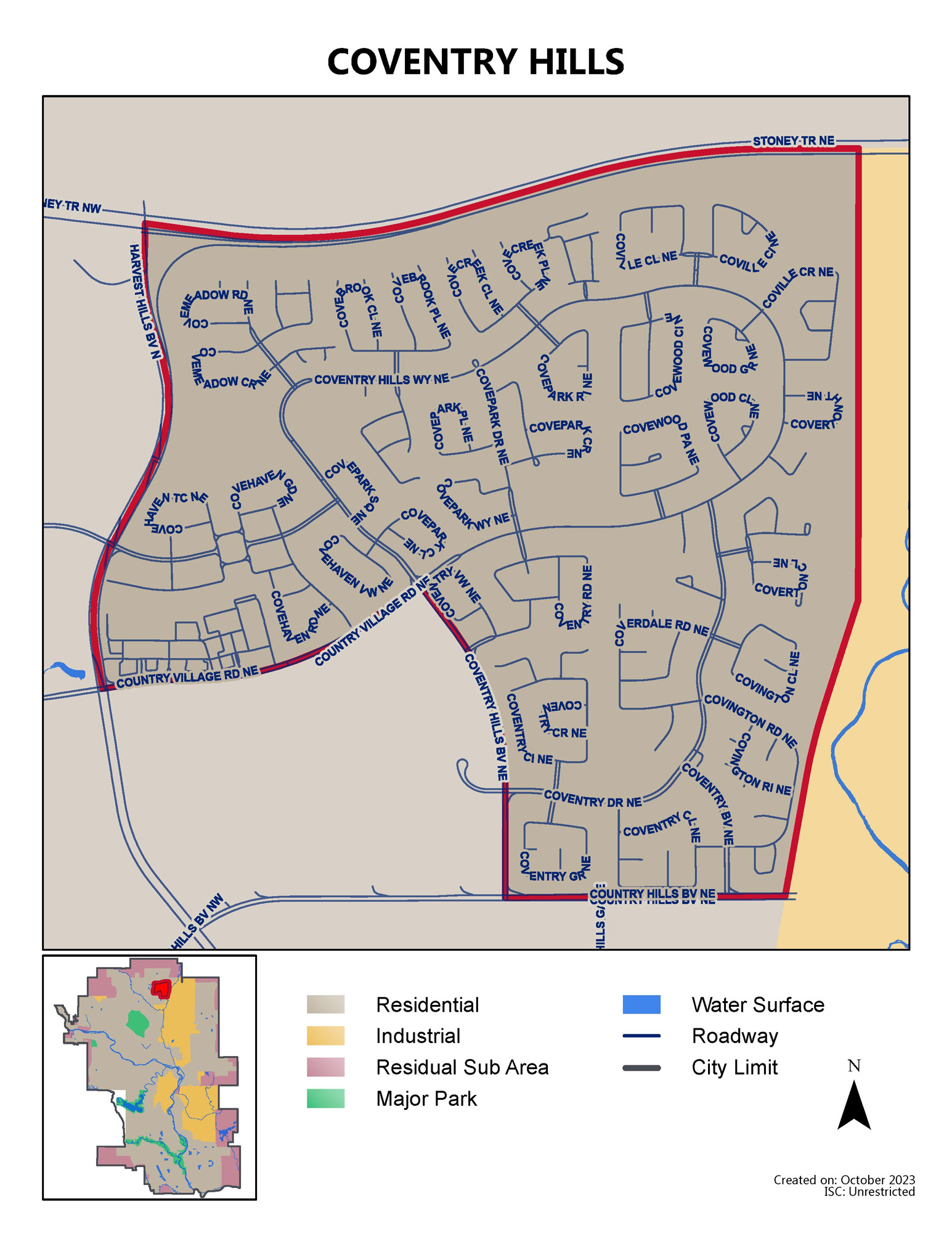 Coventry Hills map