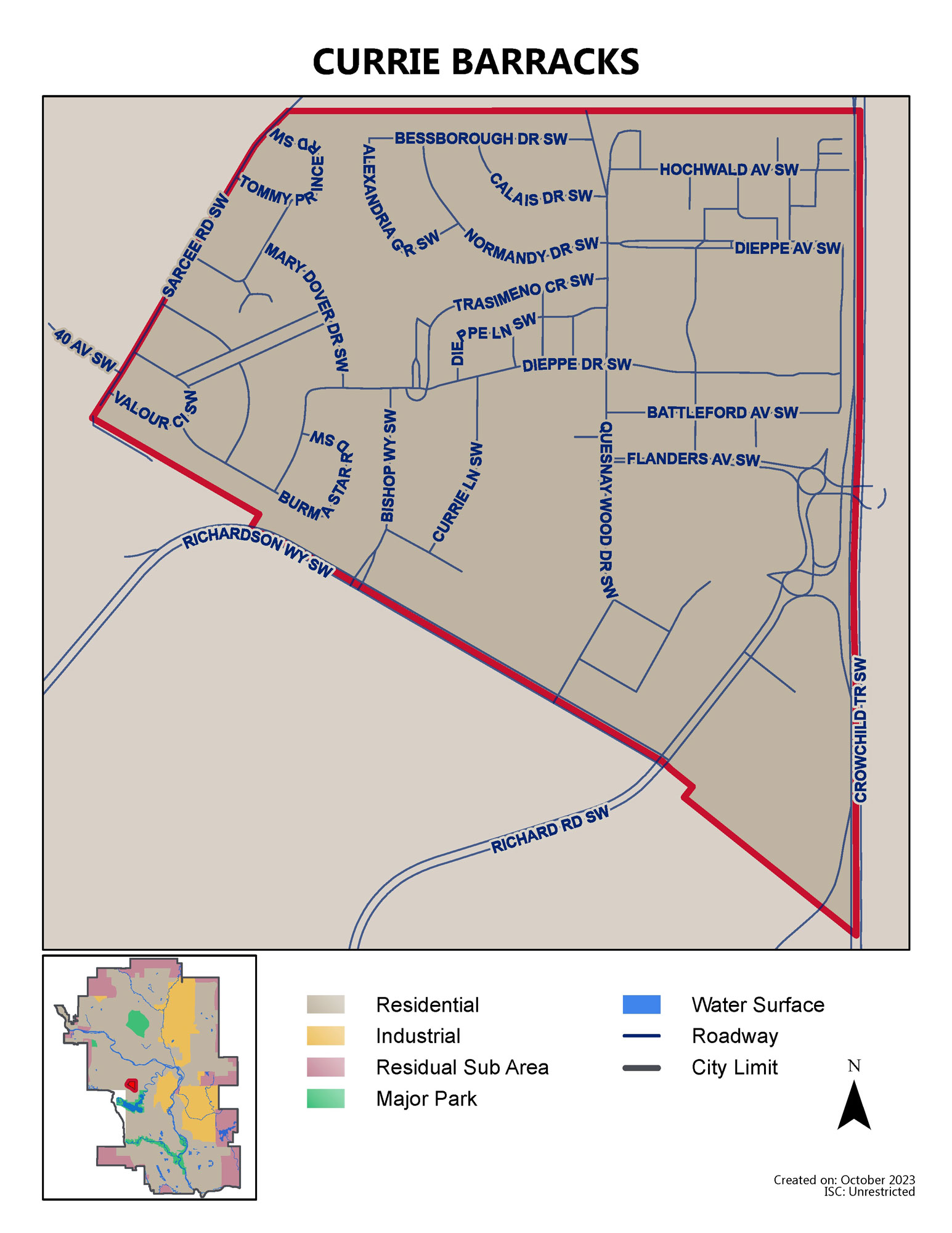 Currie Barracks map