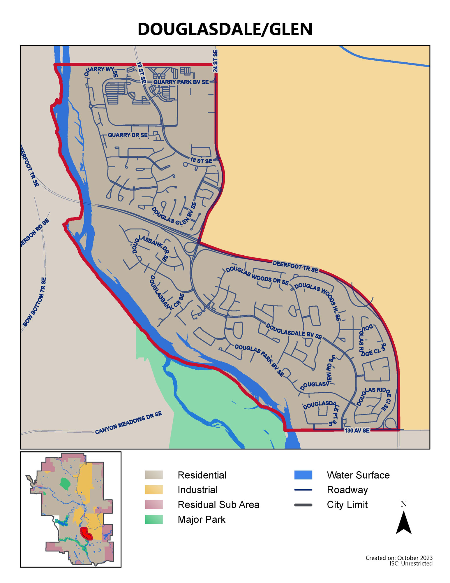 Douglasdale/Glen map