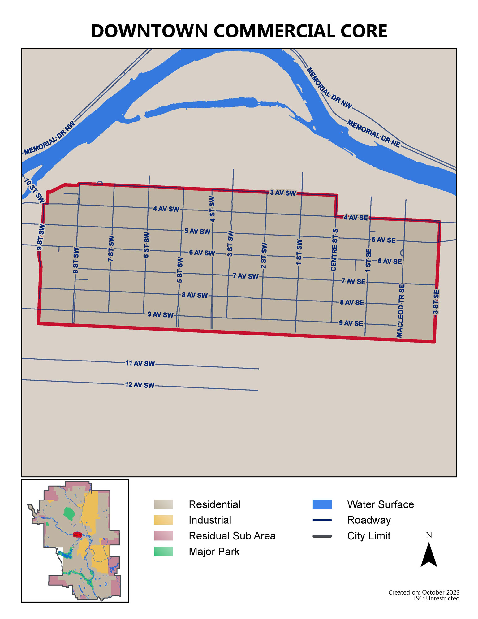 Downtown Commercial Core map