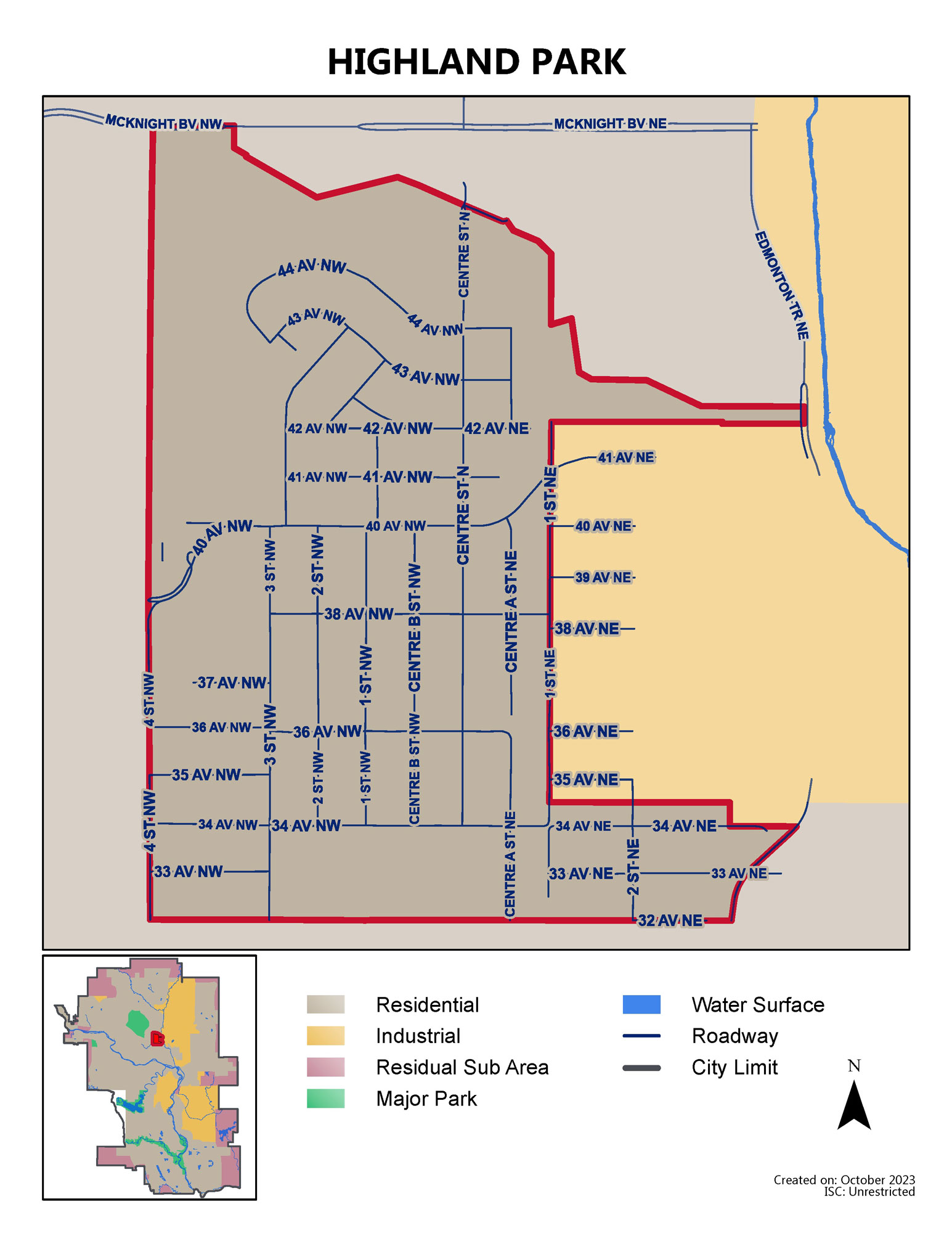 Highland Park map