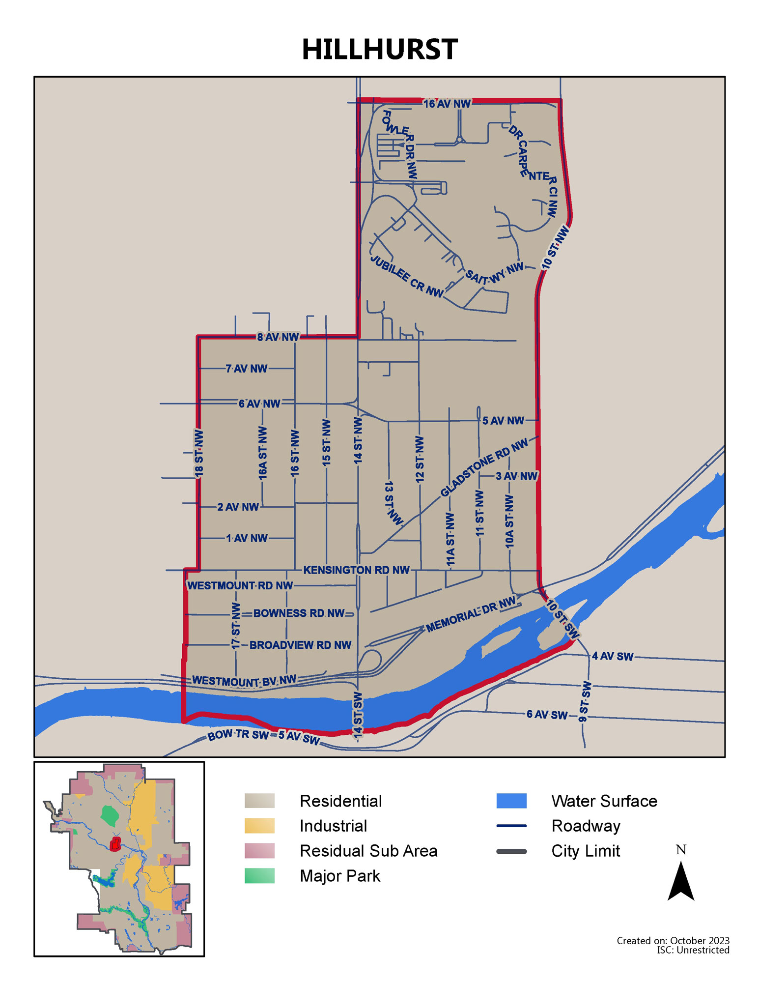 Hillhurst map