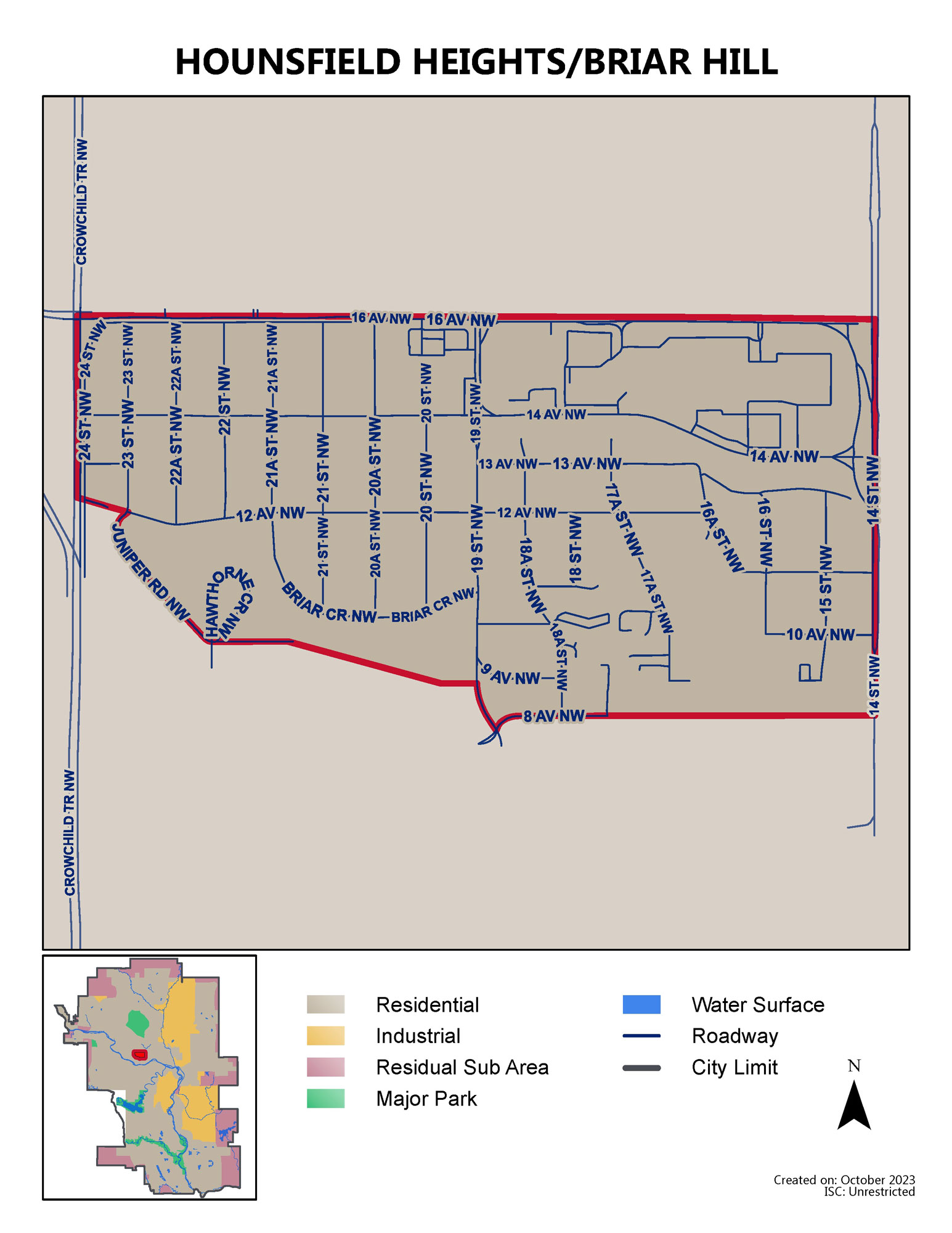 Houndsfield Heights/Briar Hill map