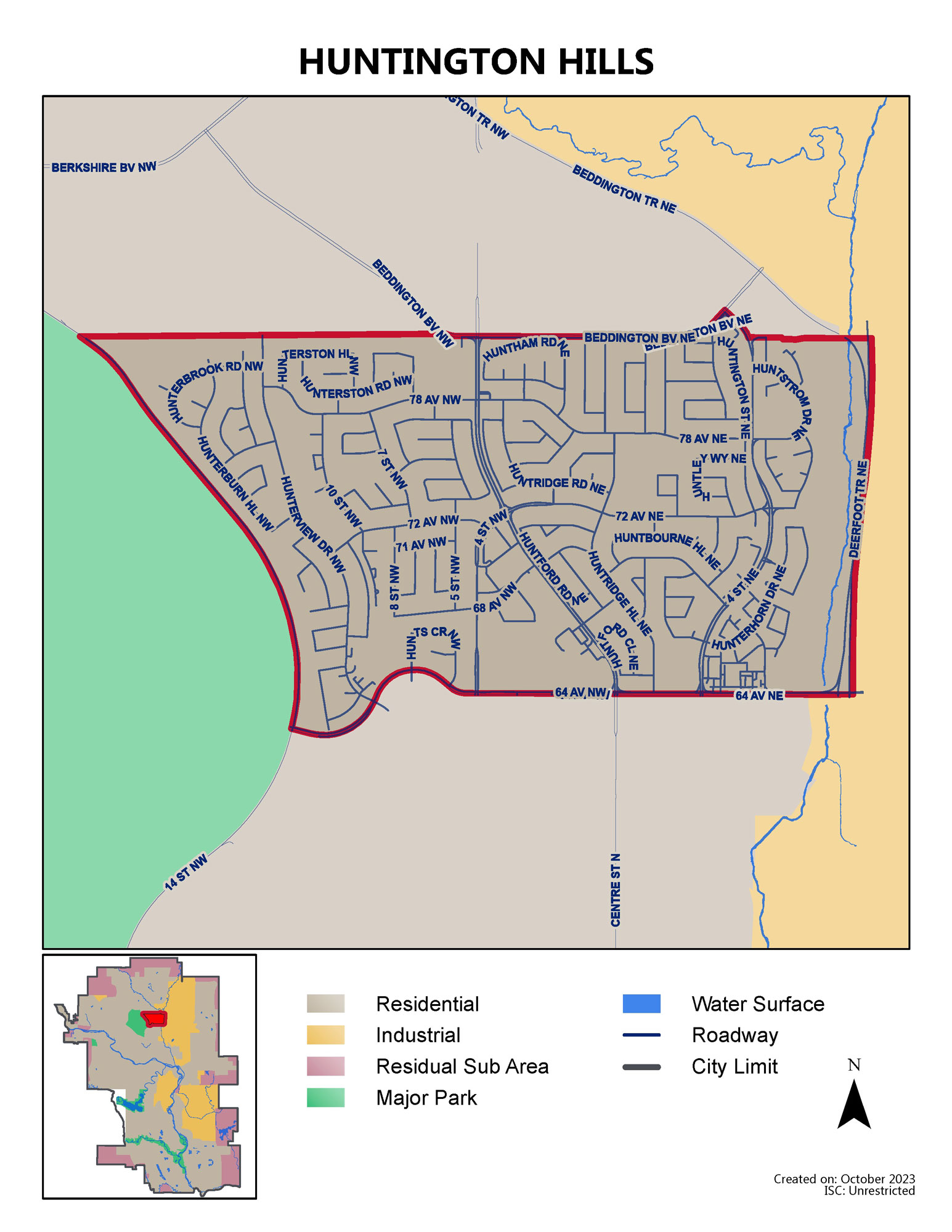 Huntington Hills map