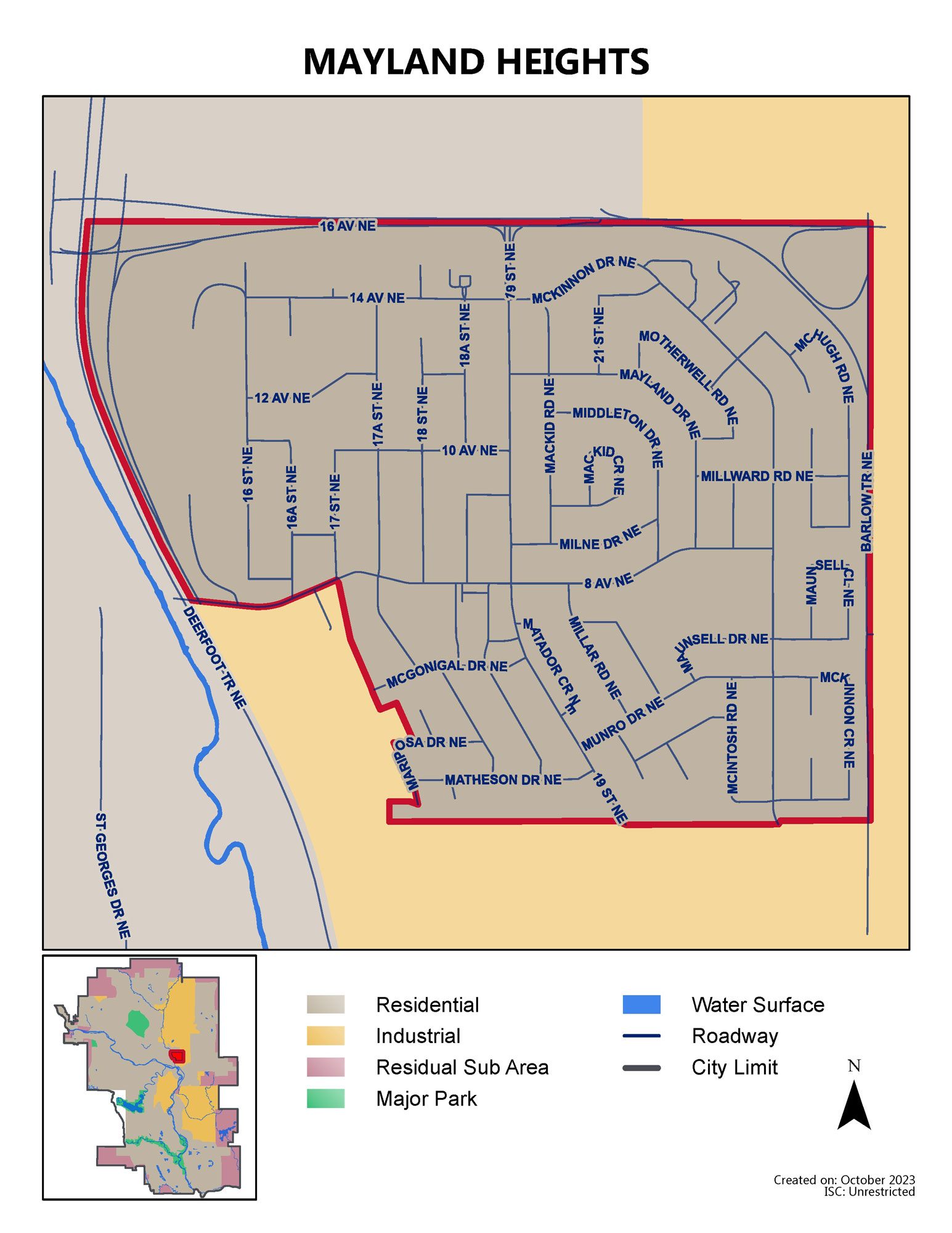 Mayland Heights map