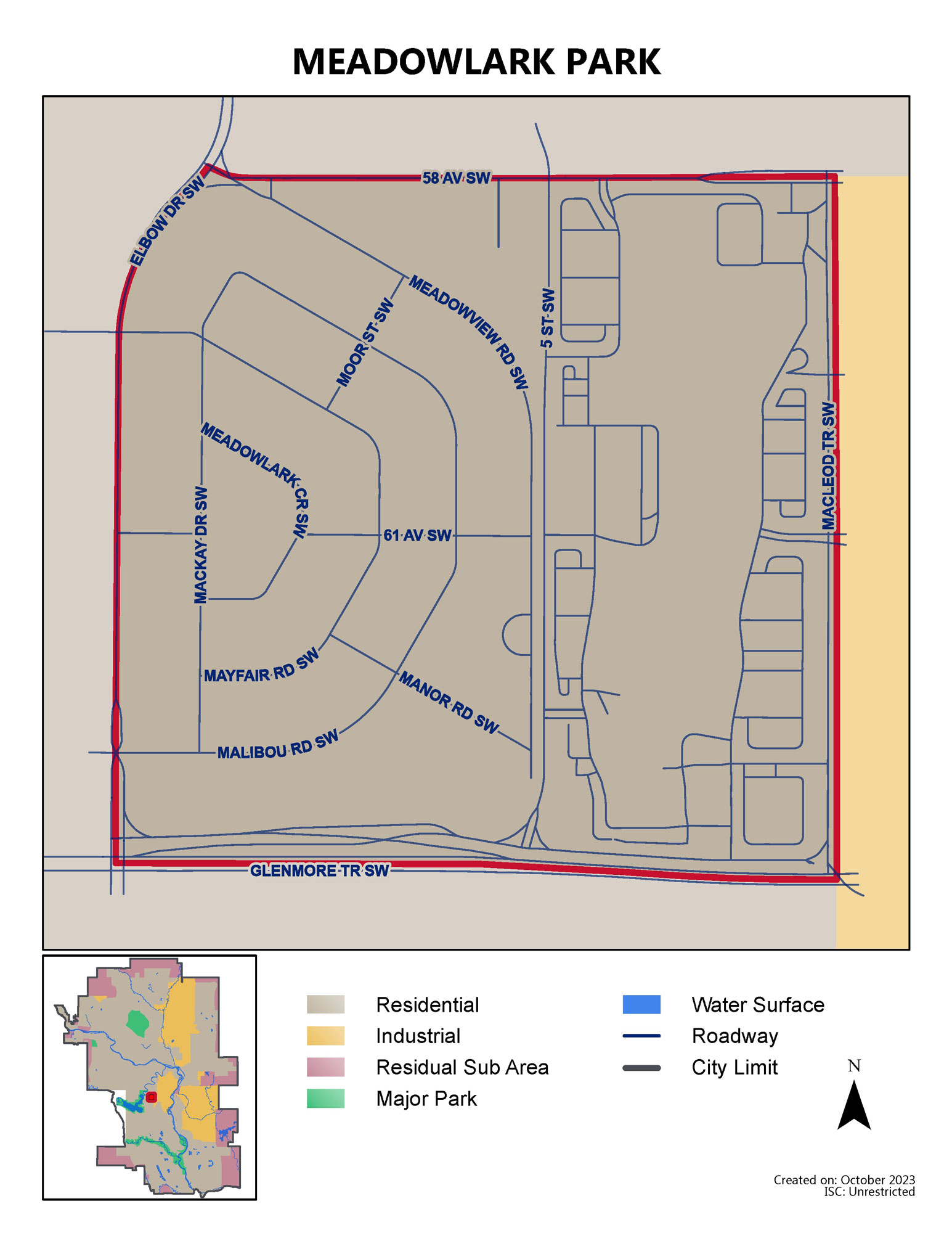 Meadowlark Park map