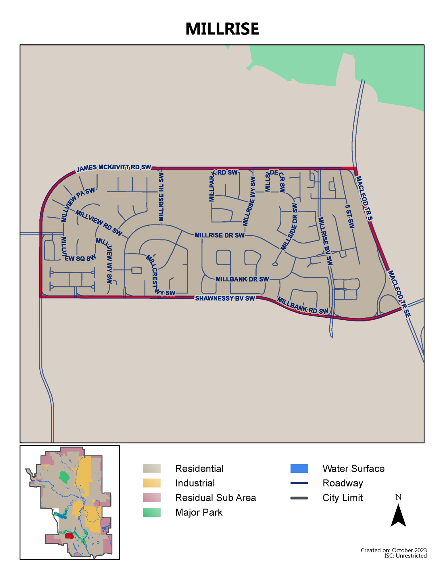 Millrise map