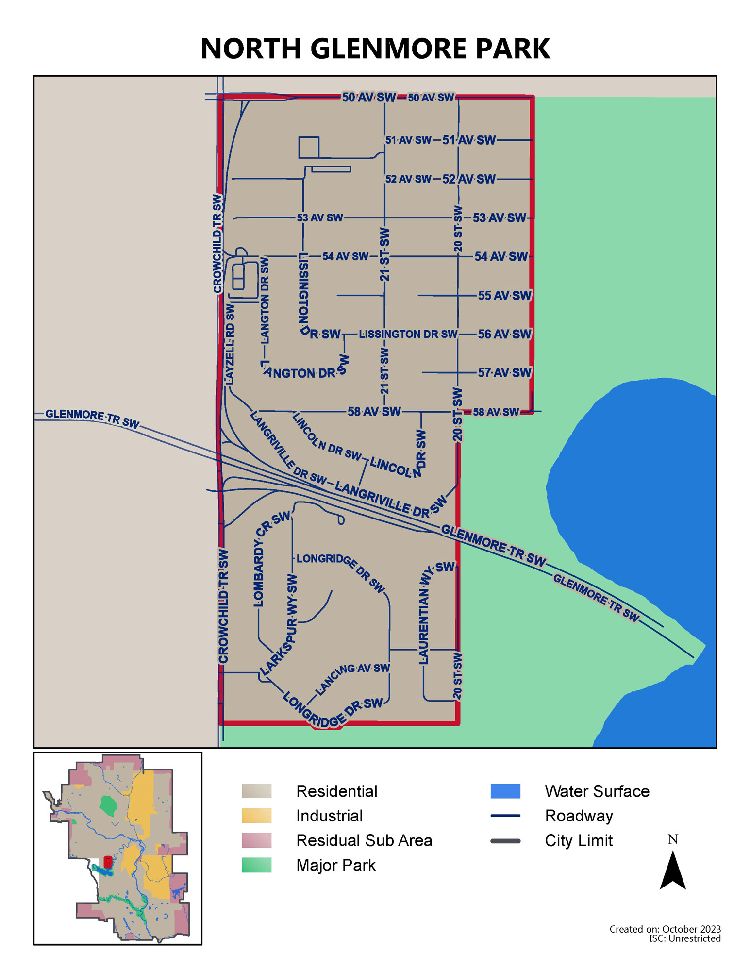 North Glenmore Park map