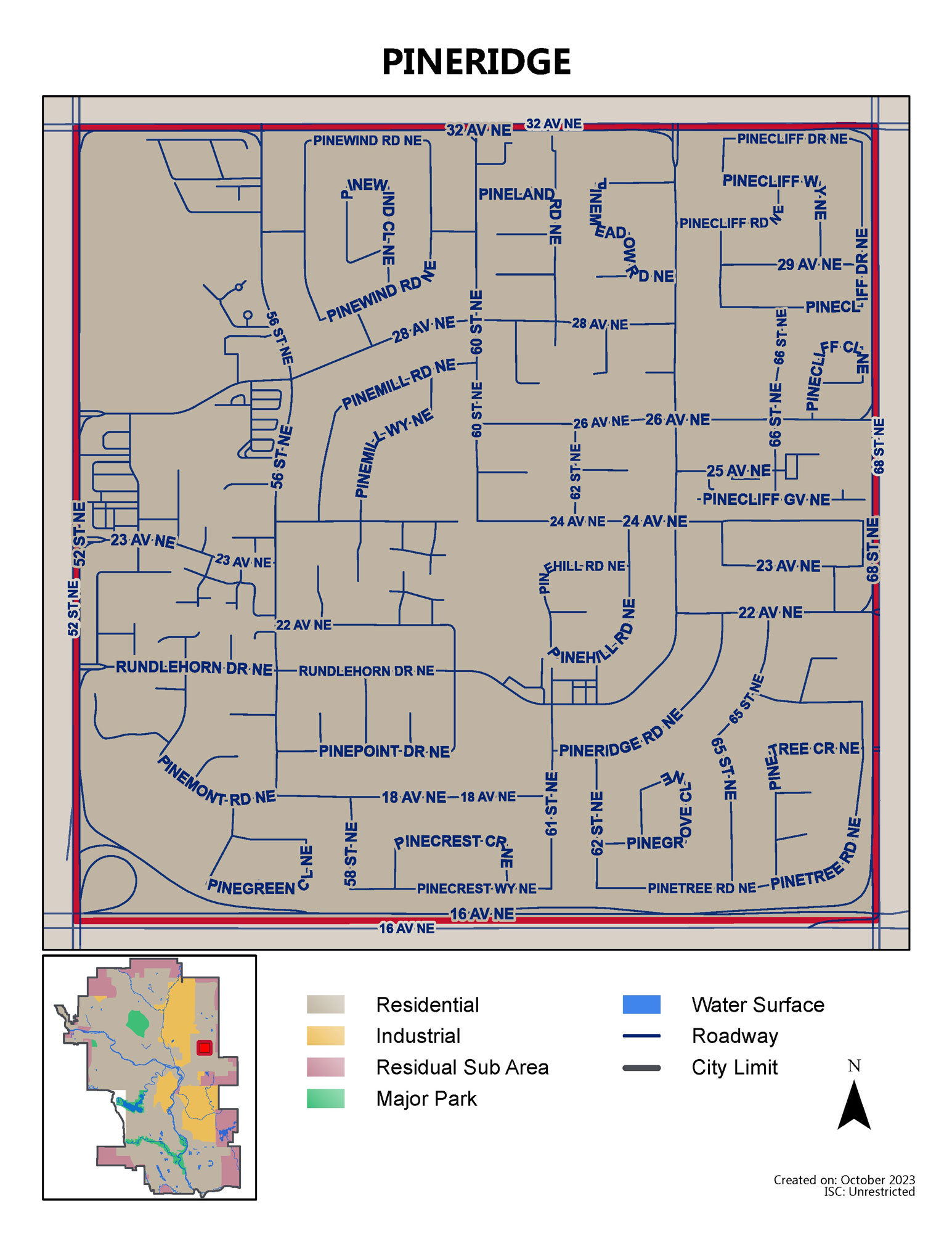 Pineridge map