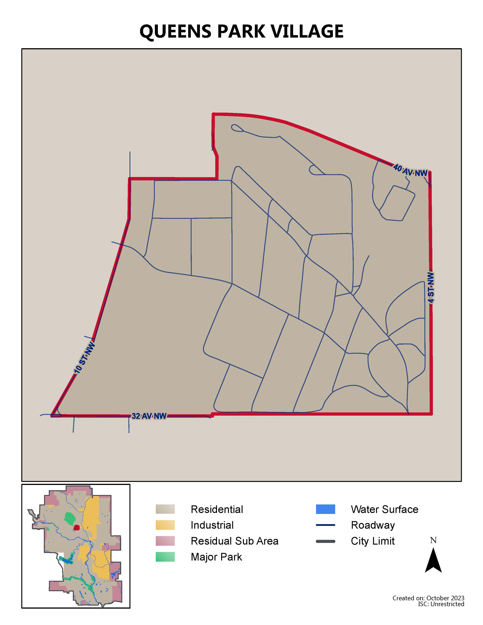 Queens Park Village map