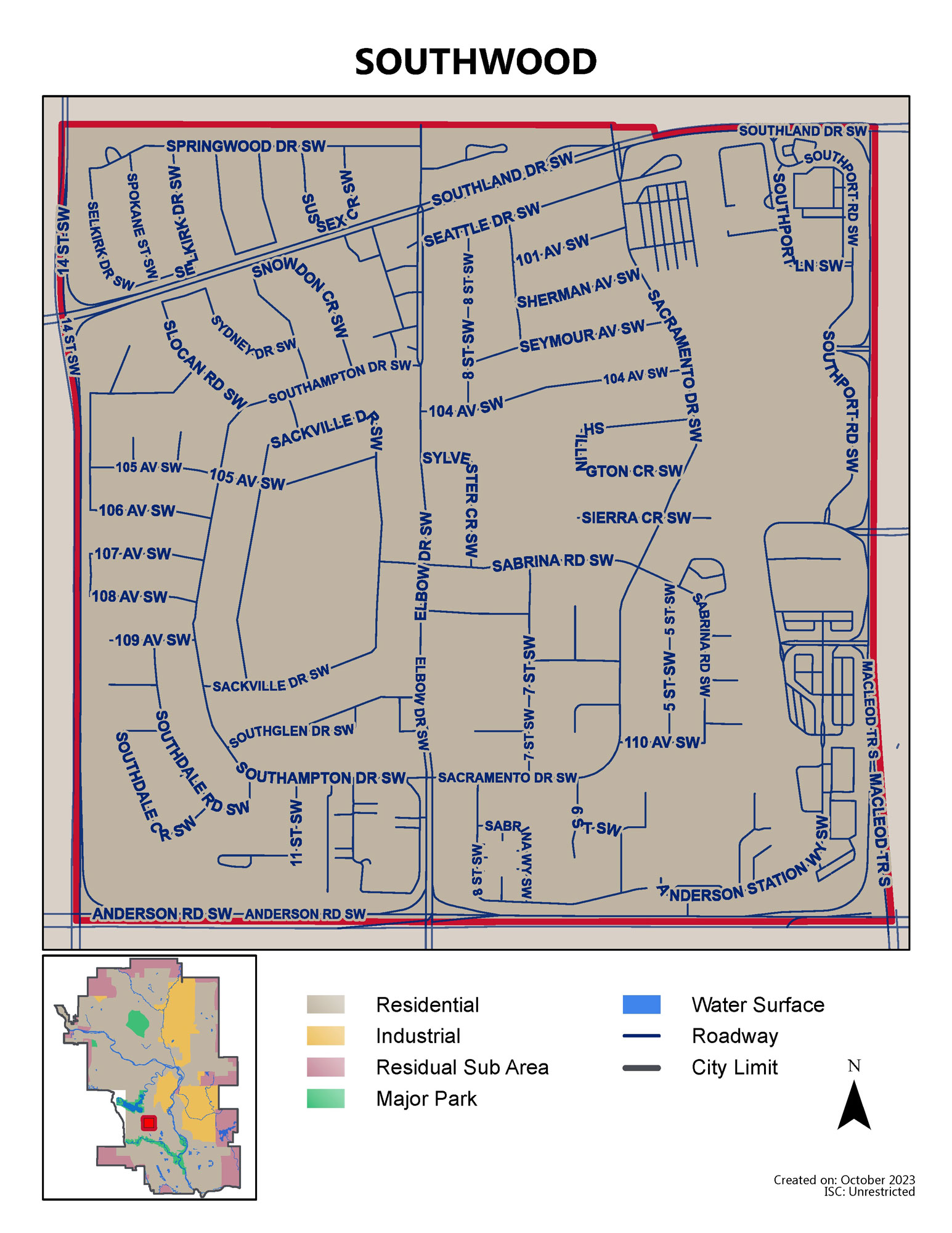 Southwood map