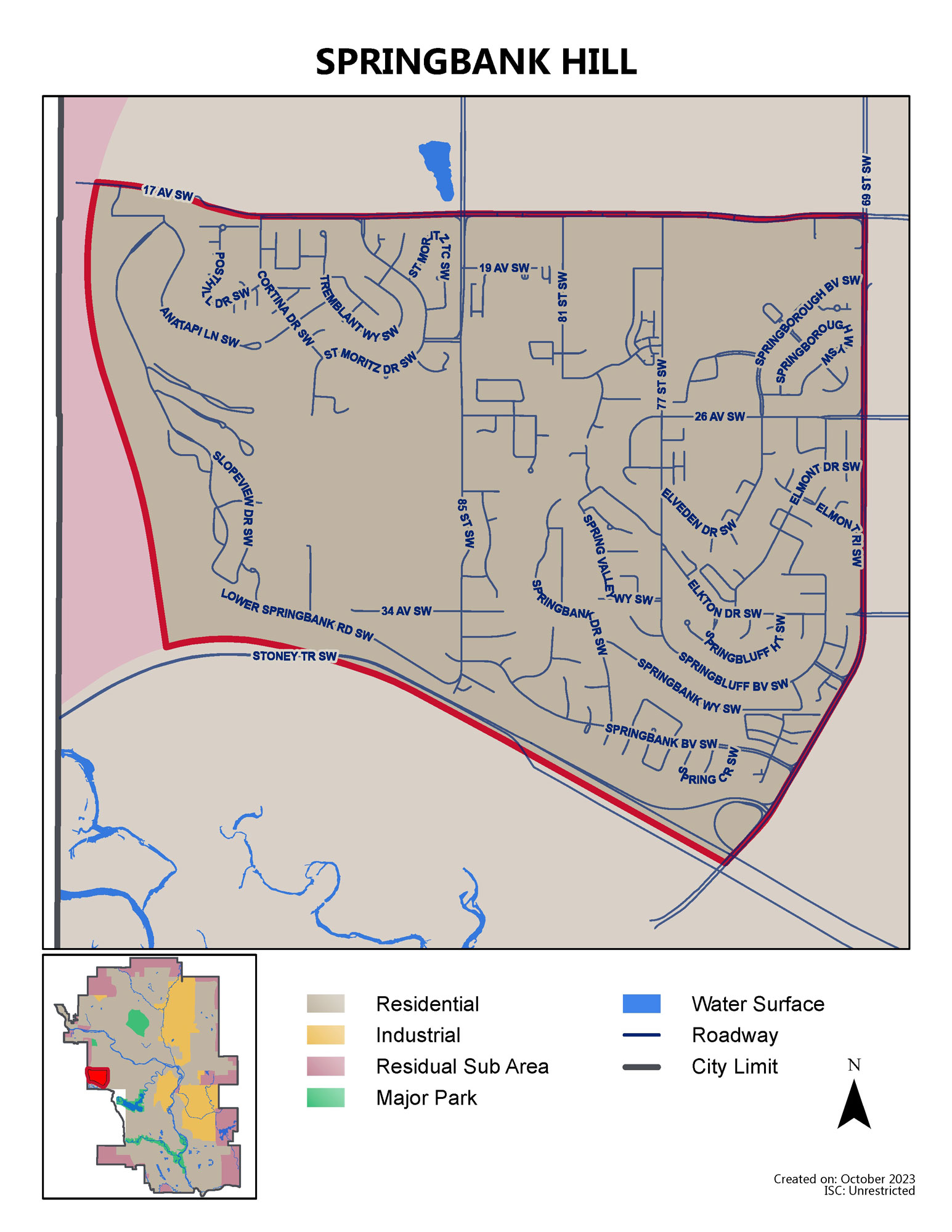 Springbank Hill map