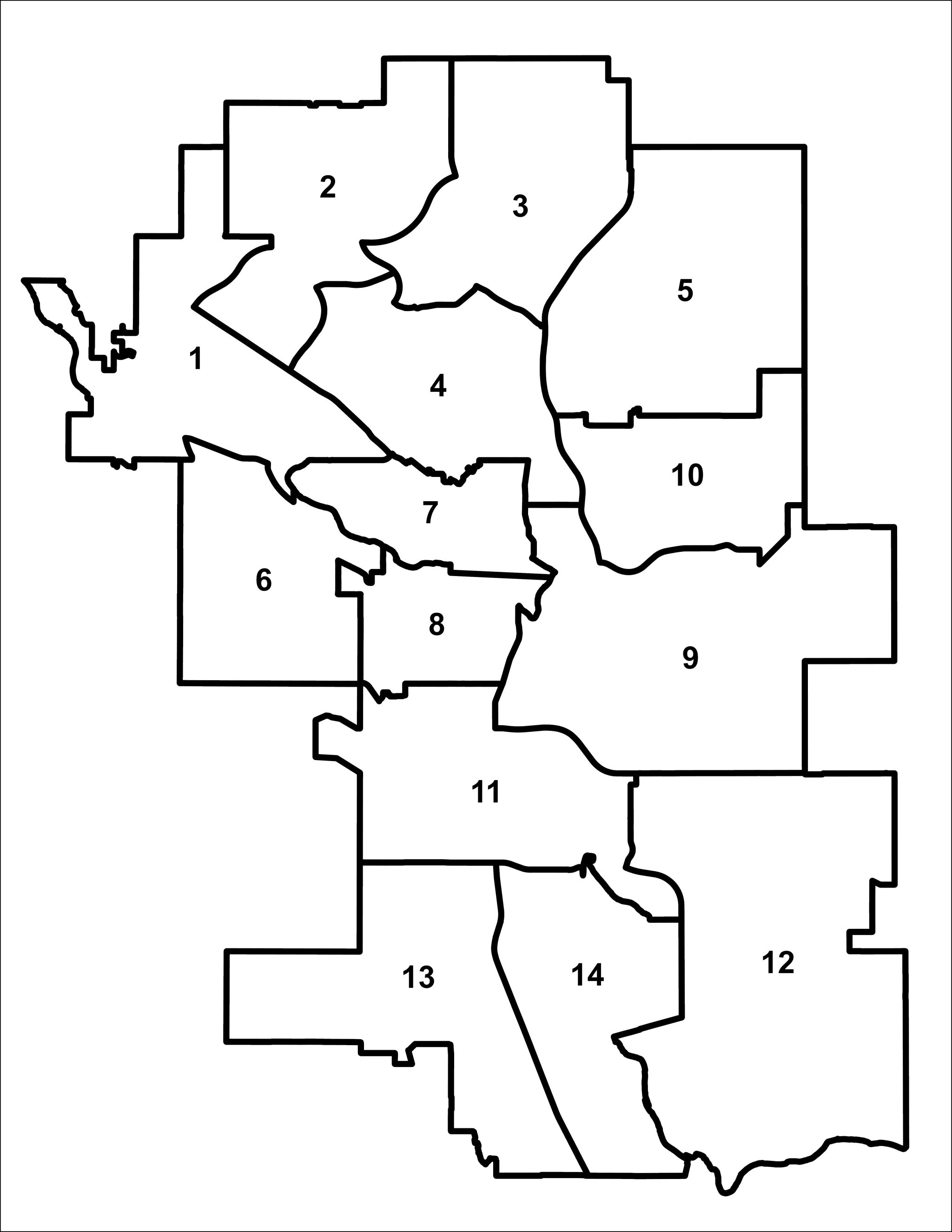 Ward map showing where the ward boundaries are
