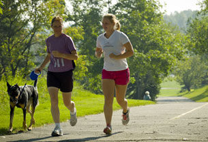 Joggers enjoying the pathways