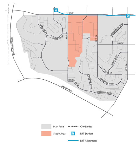 This Study Area shows connected parcels of land that are undeveloped or under-developed. These areas are subject to new policies