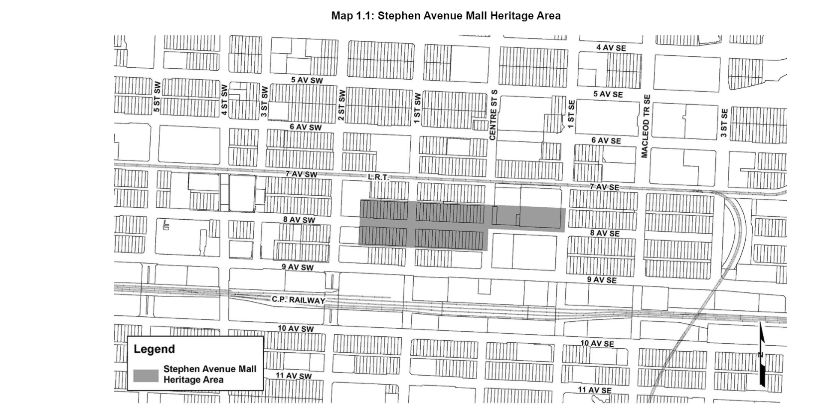 Map 1.1: Stephen Avenue Mall Heritage Area