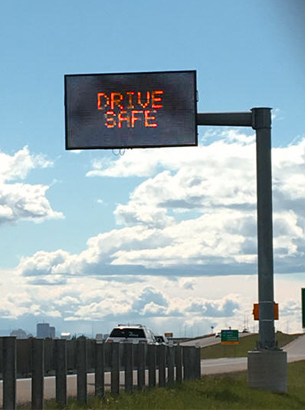 Drive Safe dynamic message sign