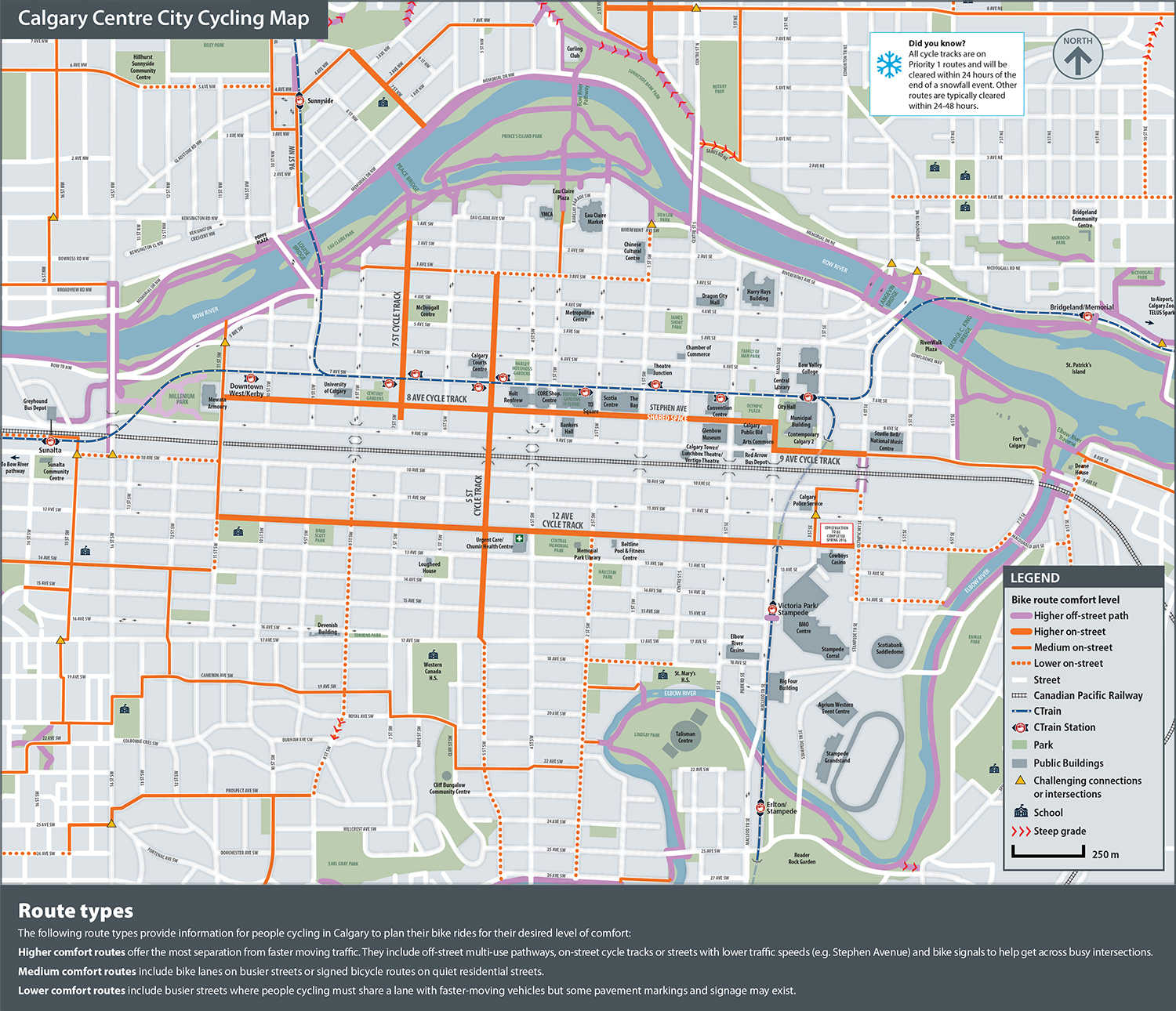 Wheeling lanes, cycle tracks and bike lanes