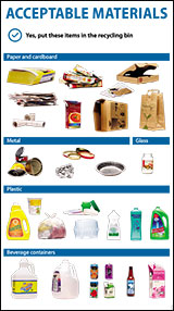 Acceptable items for recycling