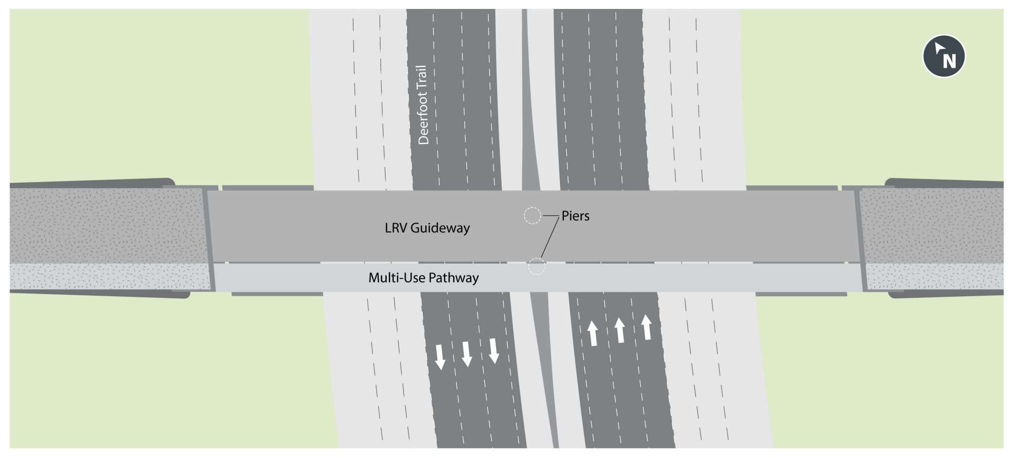Deerfoot Trail bridge based on 60% design concept.