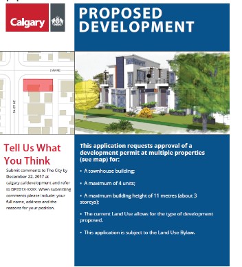 Land use development notice sample