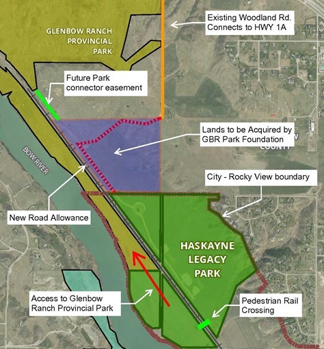 Map of Haskayne Legacy Park access