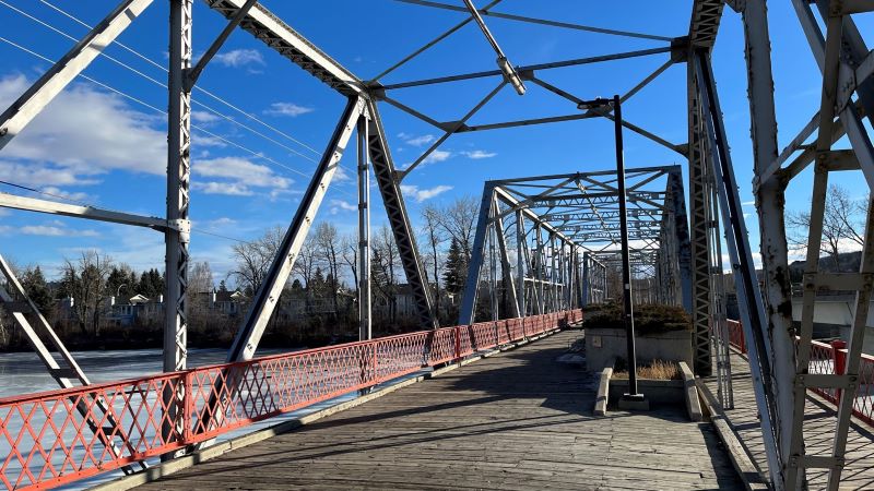 Photo of Hextall bridge in Bowness on a warm winter day