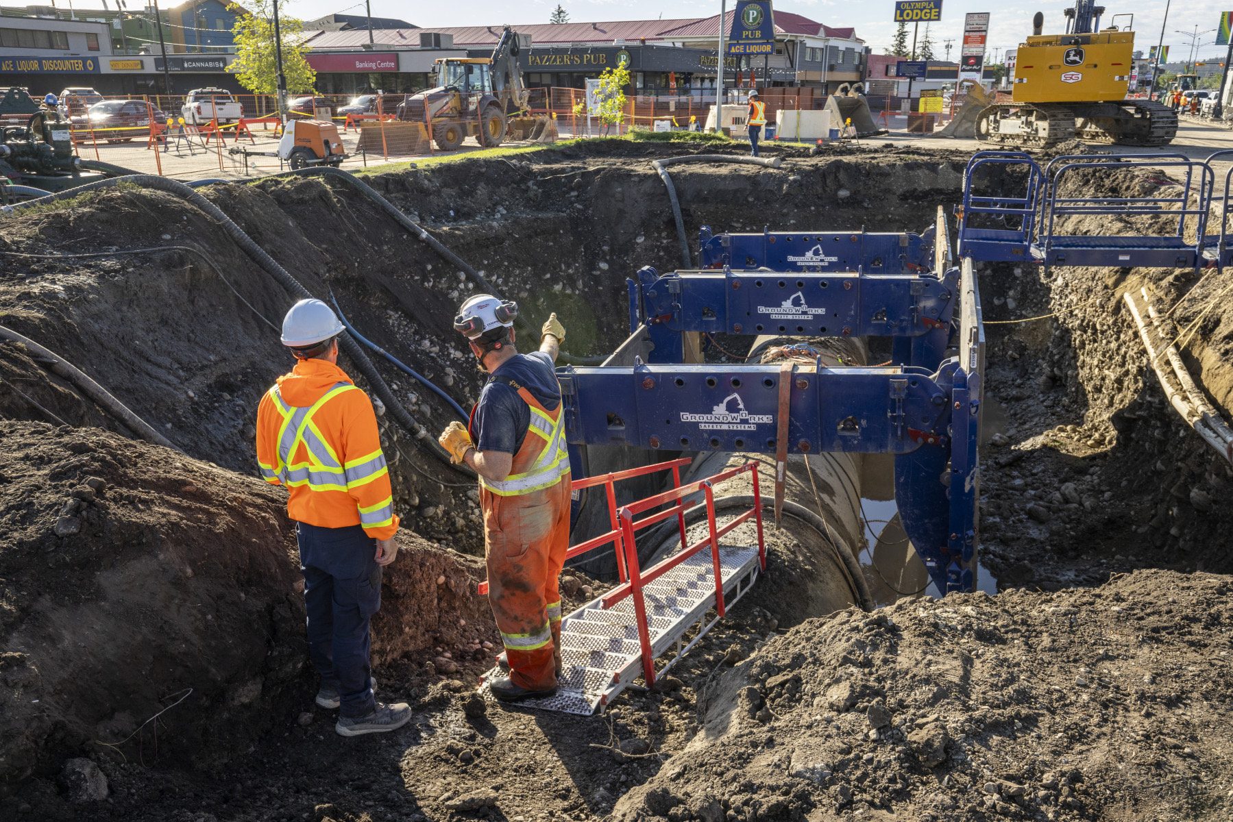 Crews working on the broken watermain