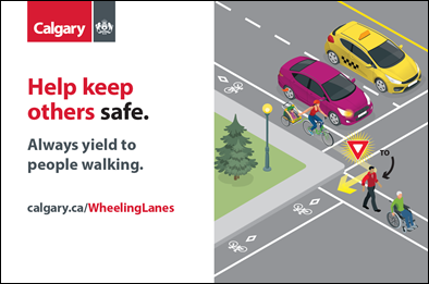 Help keep others safe. Always yield to people walking. 