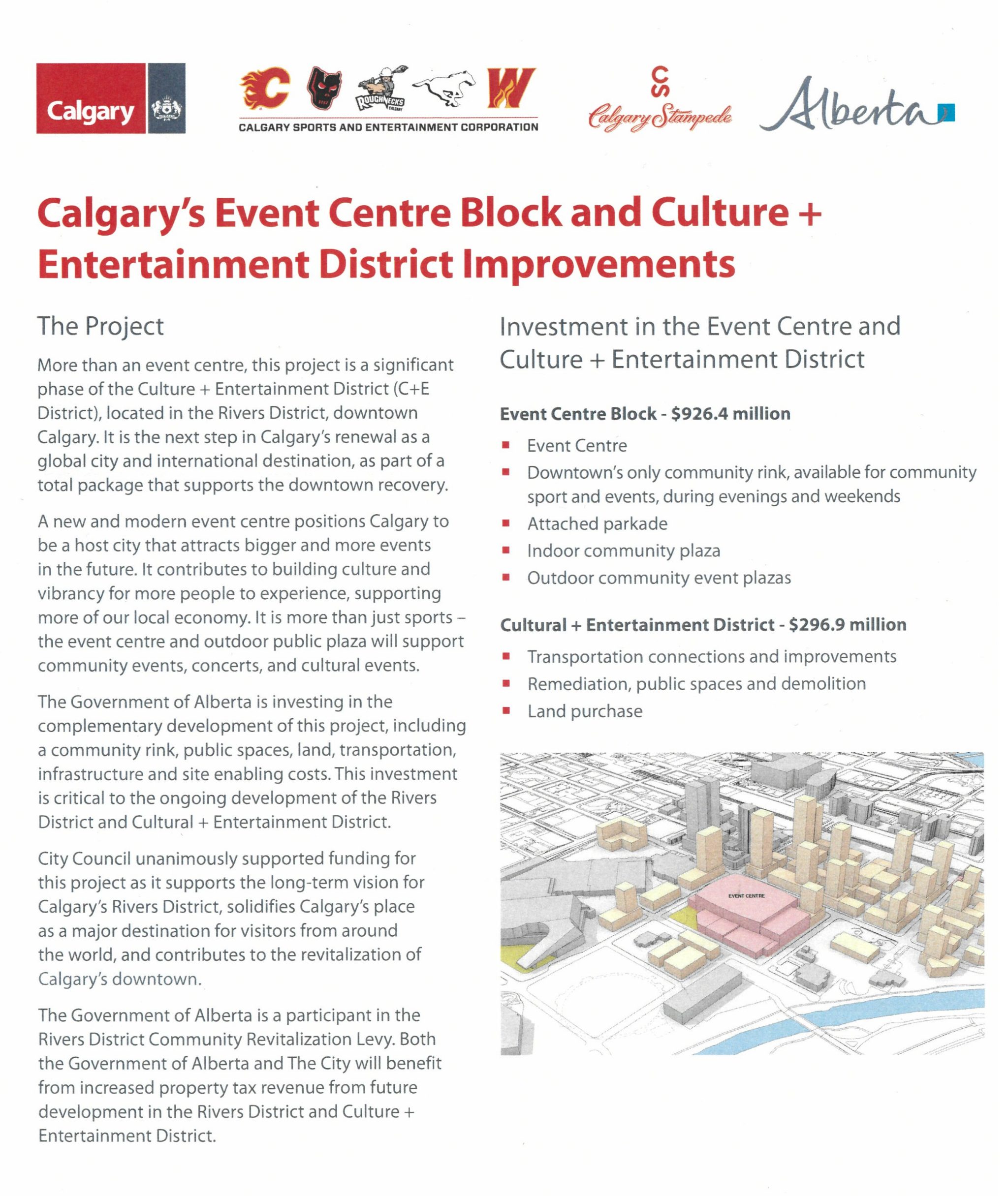 Calgary's Event Centre Block and Culture + Entertainment District Improvements