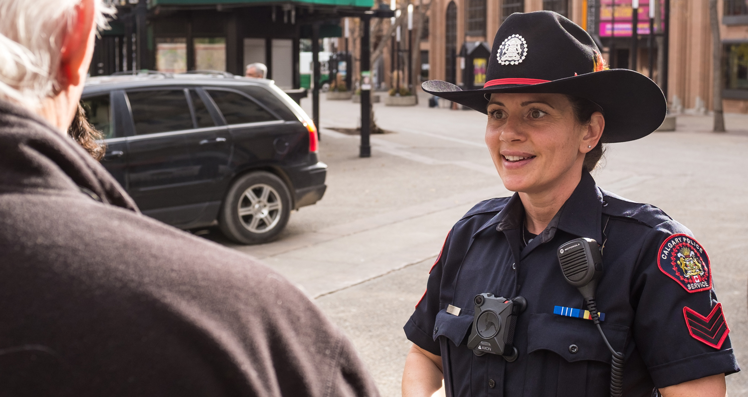 Body worn camera on officer