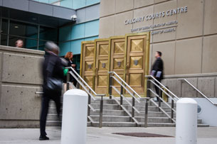 Main entrance to the Calgary Courts Centre.