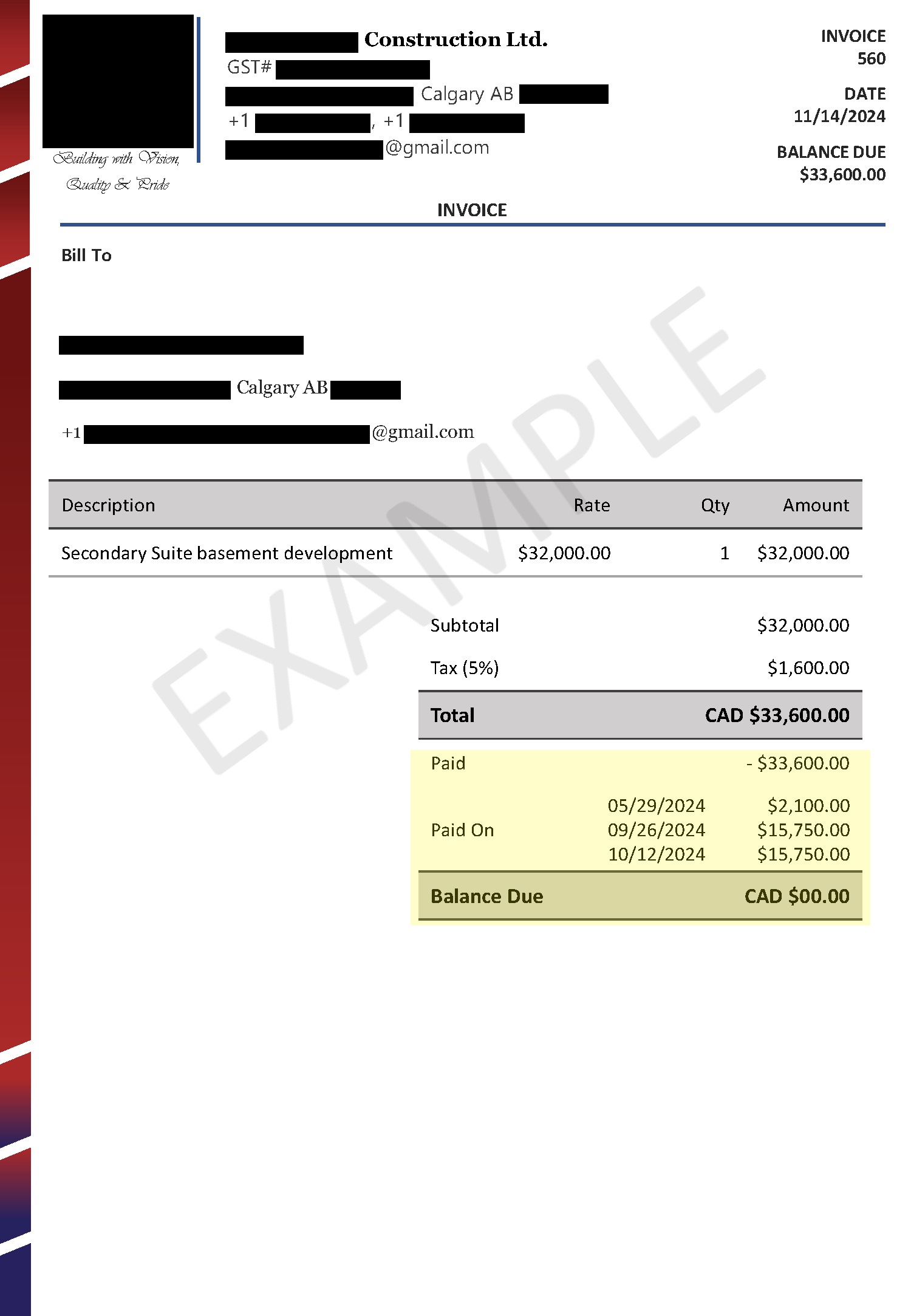 Example Invoice 560 Redacted