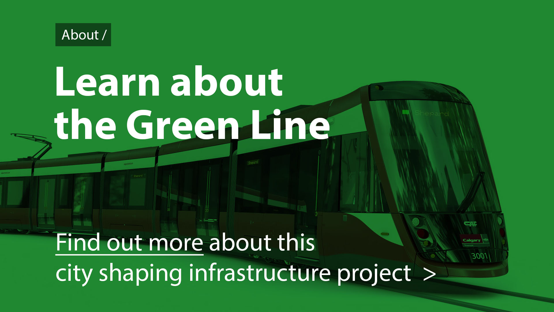 Learn about the Green Line. Find out more about this city shaping infrastructure project.