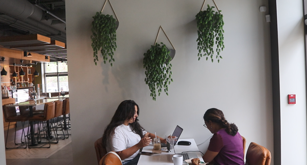 Students studying at Cafe Gravity Eau Claire location