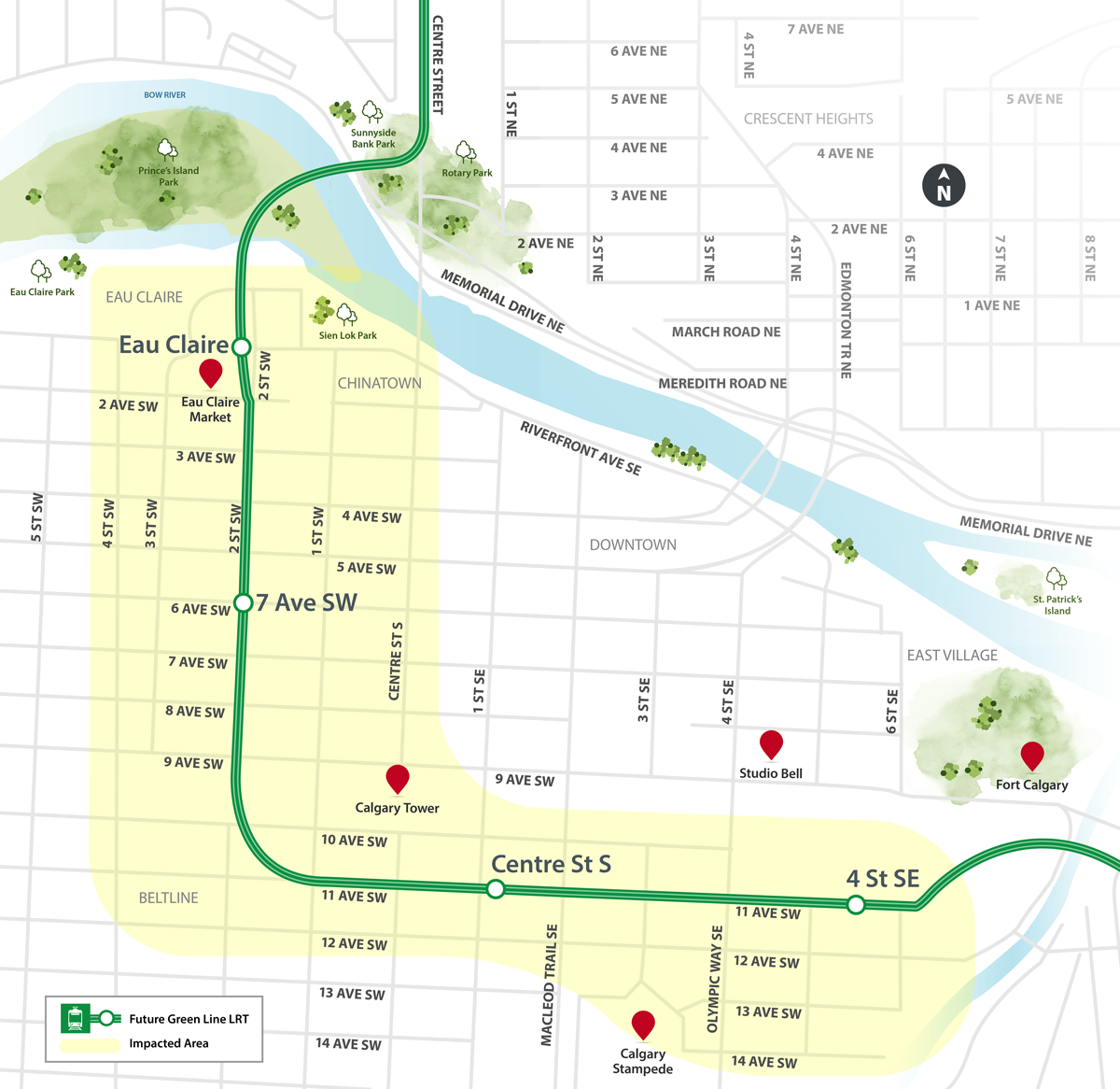beltline downtown utility relocation project area map