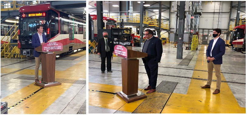 Prime Minister Justin Trudeau joins Mayor Naheed Nenshi to reaffirm federal support for the Green Line LRT project.