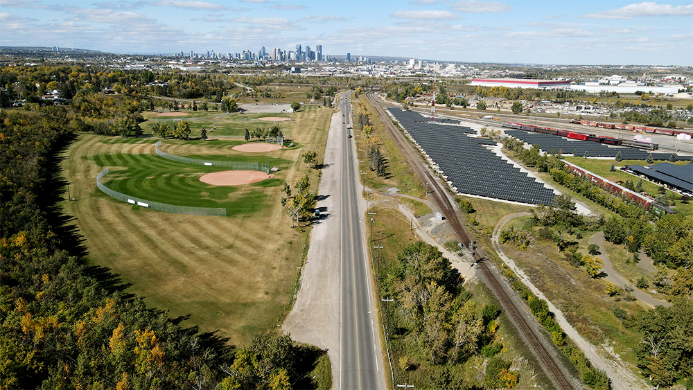 Looking north along Ogden Road S.E. in September.