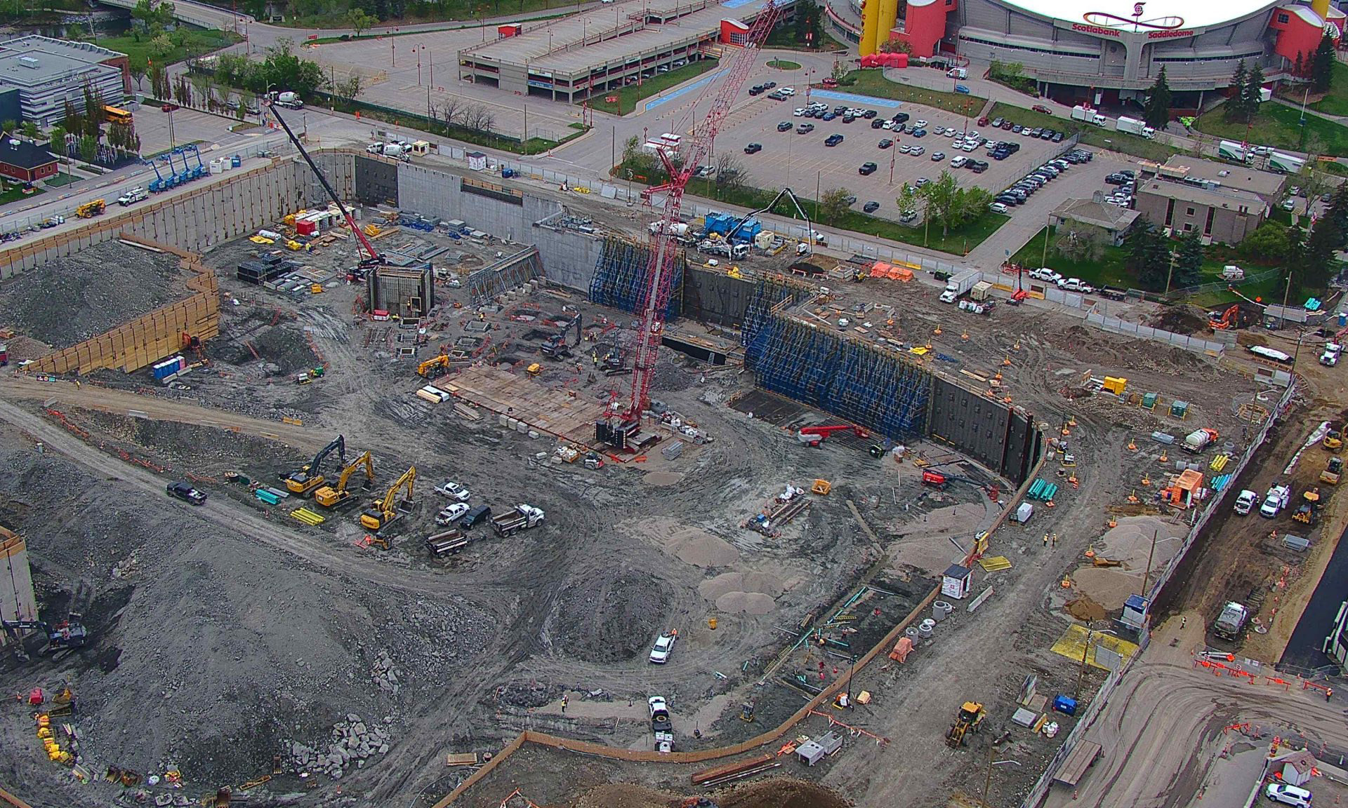 Aerial photo of Scotia Place construction site (May 16, 2025)